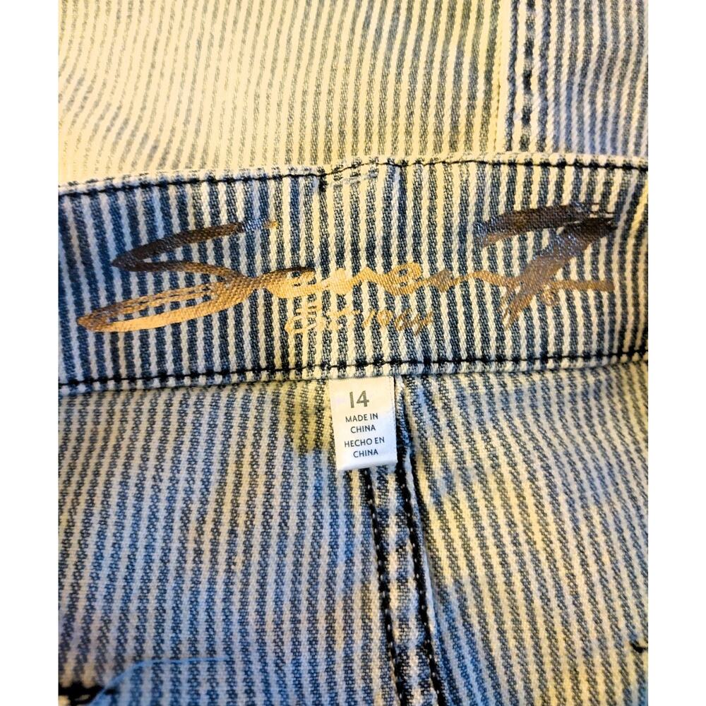 Seven7 for all Mankind Denim Jean Skirt Utility Railroad Striped Frayed 14 - Picture 7 of 8